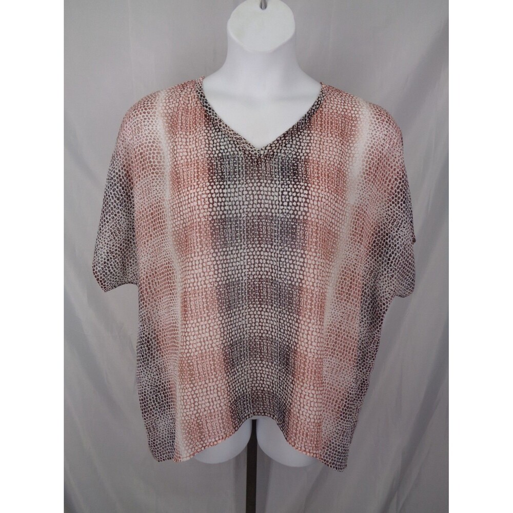 CAbi Sheer Tunic Top Blouse Size Large Oversized Boxy